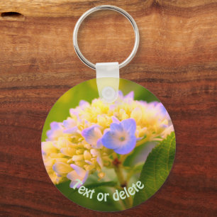 Soft Hydrangea Flower Personalized Key Ring