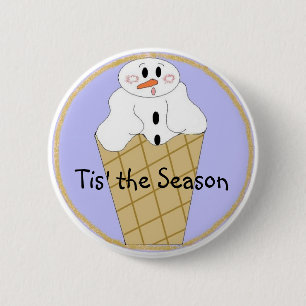 Soft Ice Cream Snowman 6 Cm Round Badge