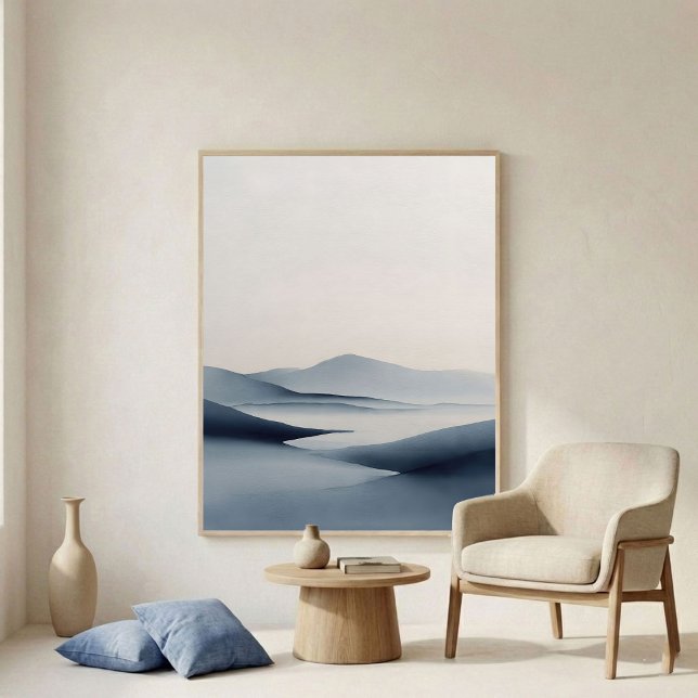 Soft Indigo Abstract Horizon Wall Art (Creator Uploaded)