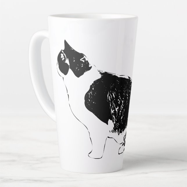 Soft Ink, Slow Pause Latte Mug (Left Angle)