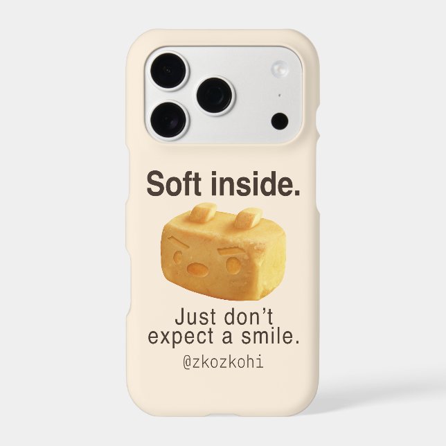 Soft Inside: Iron T Pineapple Cake Funny Quote Art (Back)