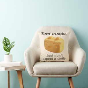 Soft Inside: Iron T Pineapple Cake Funny Quote Art Cushion