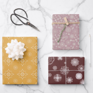 Soft intricate and pretty florals wrapping paper sheet