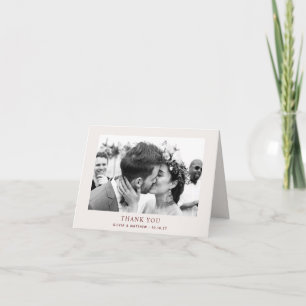 Soft Ivory Classic Wedding Formal Photo Folded Thank You Card