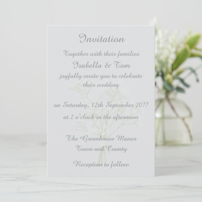 Soft Ivory Elegant Wedding Modern Romantic Bride Invitation (Standing Front)