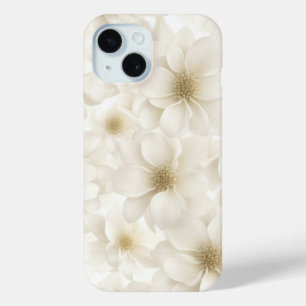 Soft Ivory Floral Abstract iPhone 15 Case