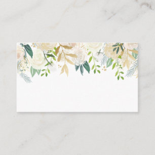 Soft Ivory Floral Garland with Greenery Wedding Place Card