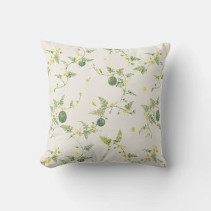 Soft Ivory Mini Watermelon Watercolor Botanical Cushion