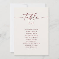 Soft Ivory Minimalist Script Wedding Seating Chart