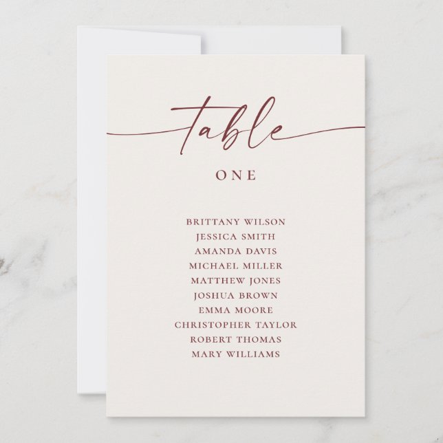 Soft Ivory Minimalist Script Wedding Seating Chart Invitation (Front)
