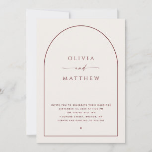 Soft Ivory Moder Classic Wedding Arch Photo + QR Invitation