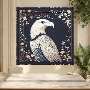 Soft Ivory Patriotic Eagle American Heritage Art Canvas Print