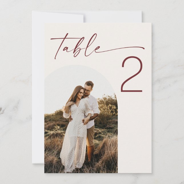 Soft Ivory Wedding. Elegant Photo Table Number 5x7 (Front)