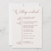 Soft Ivory Wedding Itinerary | Weekend Timeline