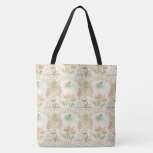 Soft Jungle Frogs & Birds Tote Bag