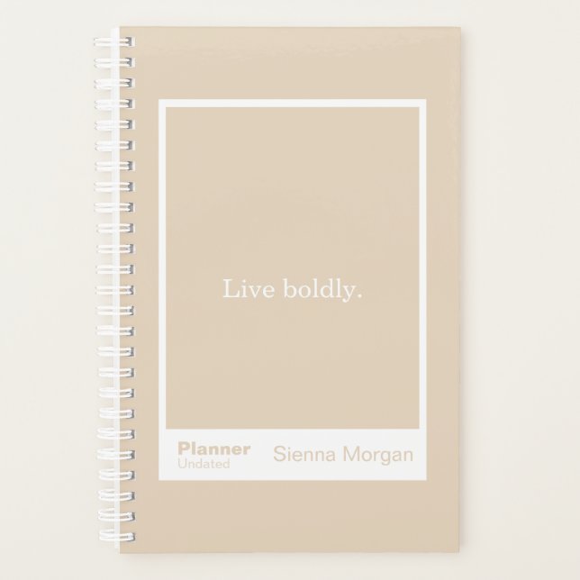 Soft Khaki/Beige Block Quote | Fully Customisable Planner (Front)