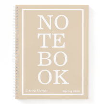 Soft Khaki/Beige Modern Big "NOTEBOOK"