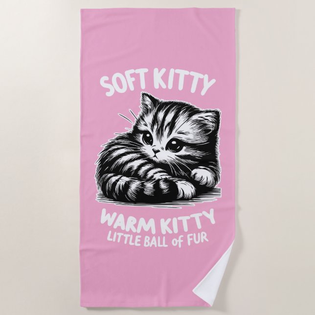 Soft Kitty Beach Towel (Front)