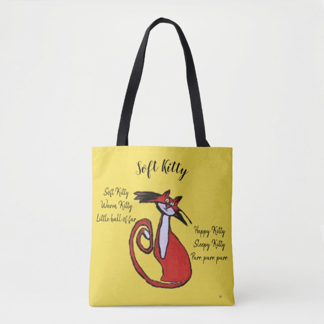 Soft Kitty - Cat - Tote Bag (Front)