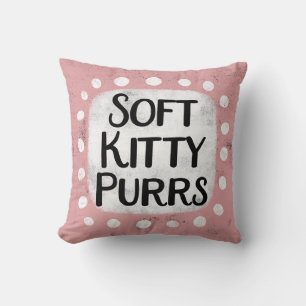 Soft Kitty Purrs Throw Pillow
