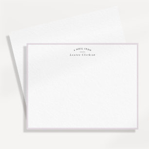 Soft Lavender Border Personalised Note Card