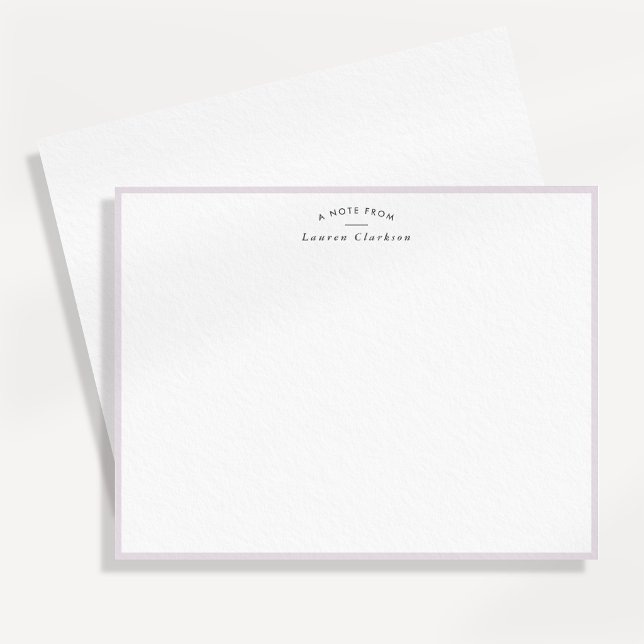 Soft Lavender Border Personalised Note Card (Creator Uploaded)