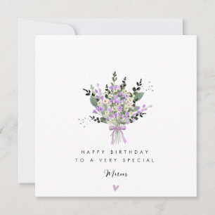 Soft Lavender Bouquet Special Mum Birthday Card