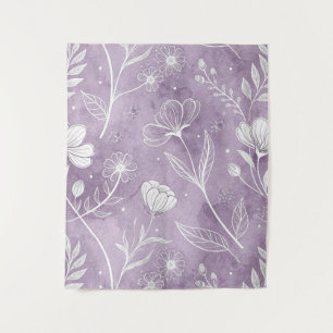 Soft Lavender Floral Wall Tapestry – 50" x 60"