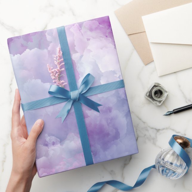Soft Lavender Lilac Cloud Mist Abstract Pattern Wrapping Paper (Gifting)