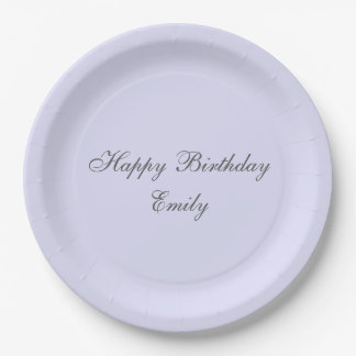Soft Lavender Minimalist Birthday Party Plates