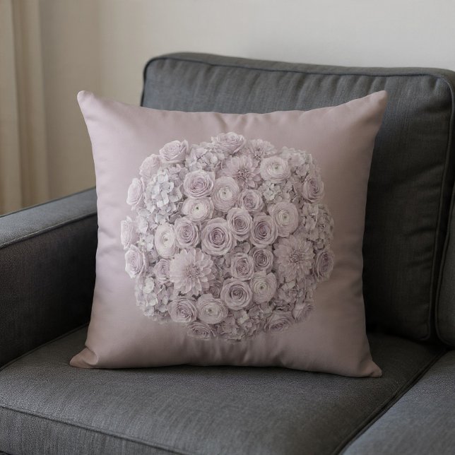 Soft Lavender & Pale Grey Floral Cushion (Creator Uploaded)