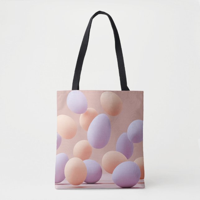 Soft Lavender & Peach Easter  Tote Bag (Front)