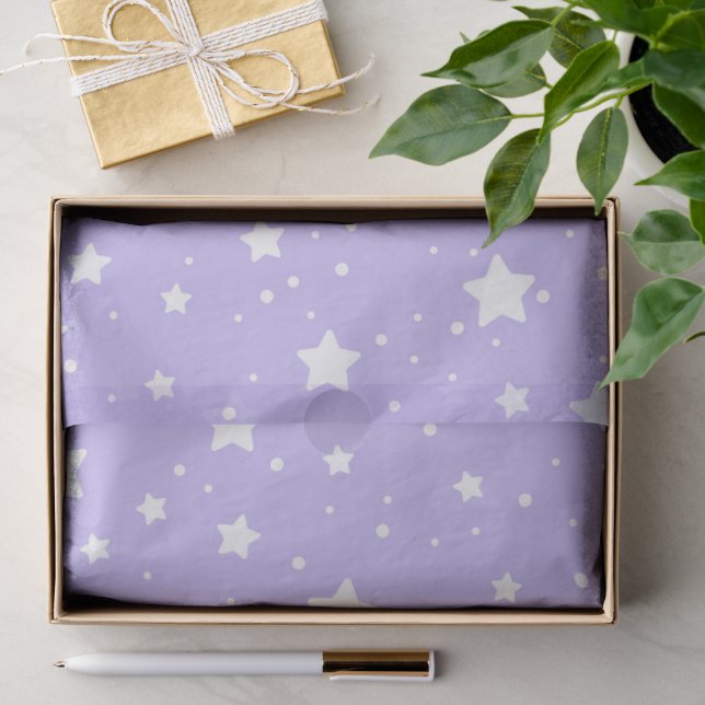 Soft Lavender Starry Pattern Tissue Paper (Gift)