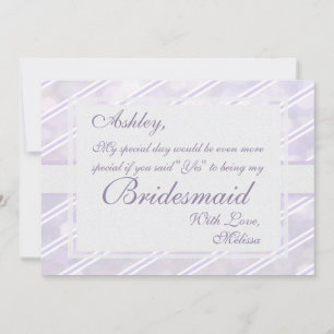 Soft Lavender Striped Bridesmaid Invitation
