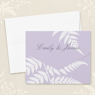 Soft Lavender White Fern Elegant Wedding All In One Invitation