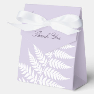 Soft Lavender White Fern Large Tent Thank You Favour Box