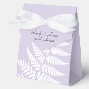 Soft Lavender White Fern Large Tent Wedding Favour Box