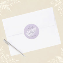 Soft Lavender White Fern Minimalist Botanical