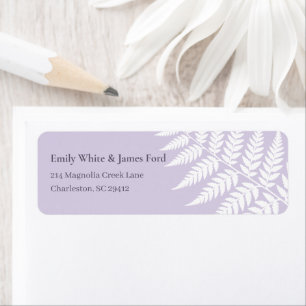 Soft Lavender White Fern Return Address Label