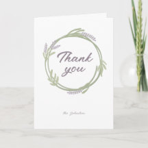 Soft Lavender Wreath Thank You Card Girls