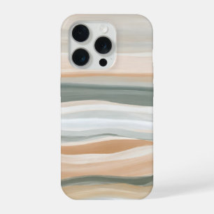 Soft Layered Tides – Abstract Coastal Neutral iPhone 15 Pro Case