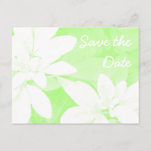 Soft Leaves Green 'Save the Date' postcard