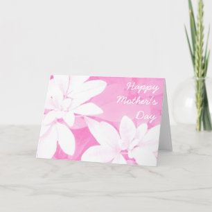Soft Leaves Pink 'Mother's Day' card front text