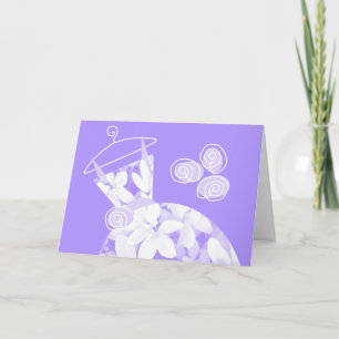 Soft Leaves Purple 'Bridesmaid' card horizontal