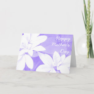 Soft Leaves Purple 'Mother's Day' card front text