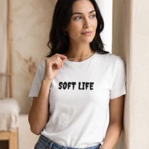 Soft Life Aesthetic White Graphic T-Shirt Minima