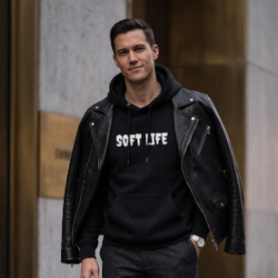Soft Life Black Graphic Hoodie Minimalist