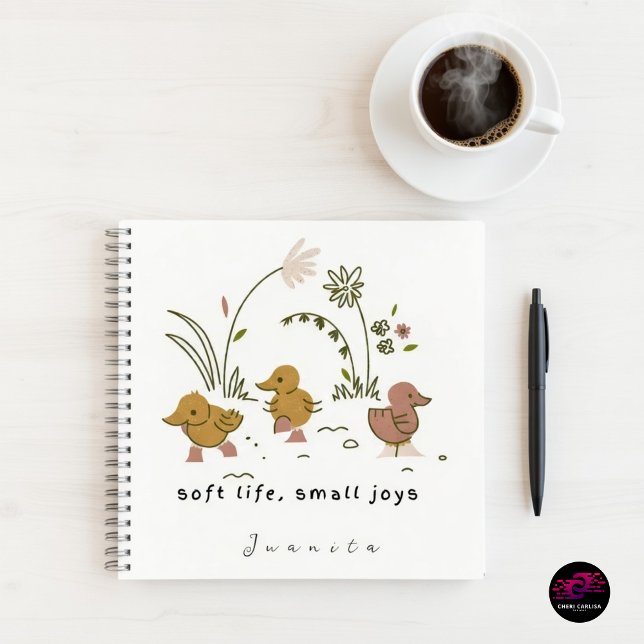 Soft Life Small Joys Duckling Design Notebook (Protect your peace. Write it down.)