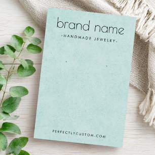 Soft light aqua blue texture earring display card