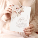 Soft Light Flowers and Pampas Grass Boho Baptism Invitation<br><div class="desc">Pampas grass and botanical soft pastel flowers elegant boho baptism invitations</div>